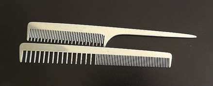 Metal hair comb, professional barber hair comb, promotional gift, metal polishing, aluminium components, dog, cat, pet